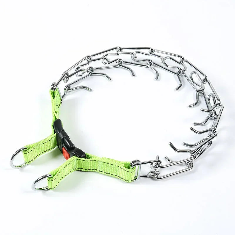 Adjustable Pet Dog Training Collar Metal Prong Collars Stainless Steel Spike Necklace with Quick Release Buckle Dogs Accessories
