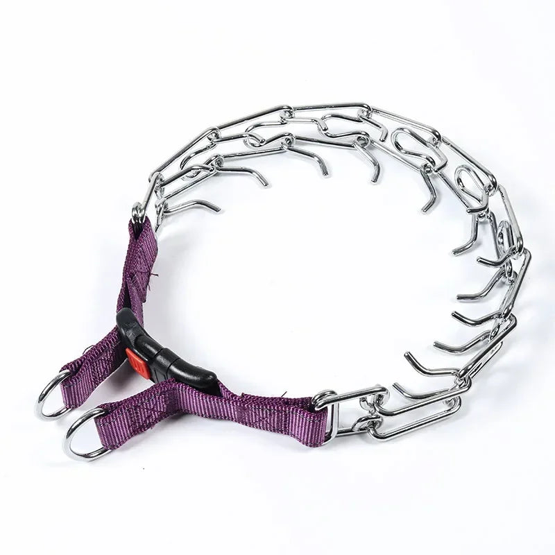 Adjustable Pet Dog Training Collar Metal Prong Collars Stainless Steel Spike Necklace with Quick Release Buckle Dogs Accessories