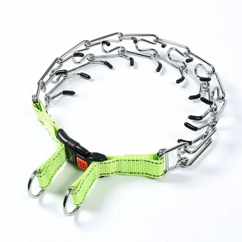 Adjustable Pet Dog Training Collar Metal Prong Collars Stainless Steel Spike Necklace with Quick Release Buckle Dogs Accessories