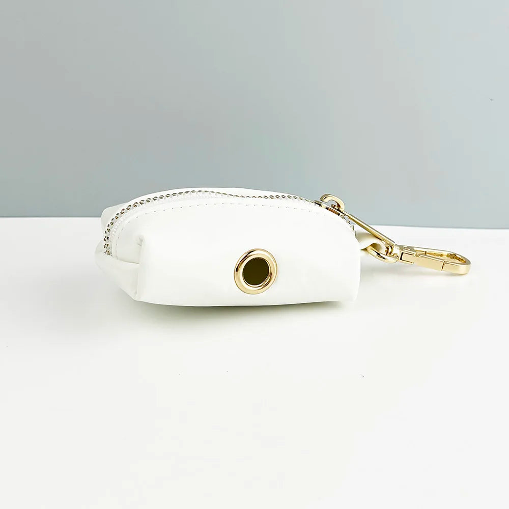 Collier et laisse cuir blanc personnalisable