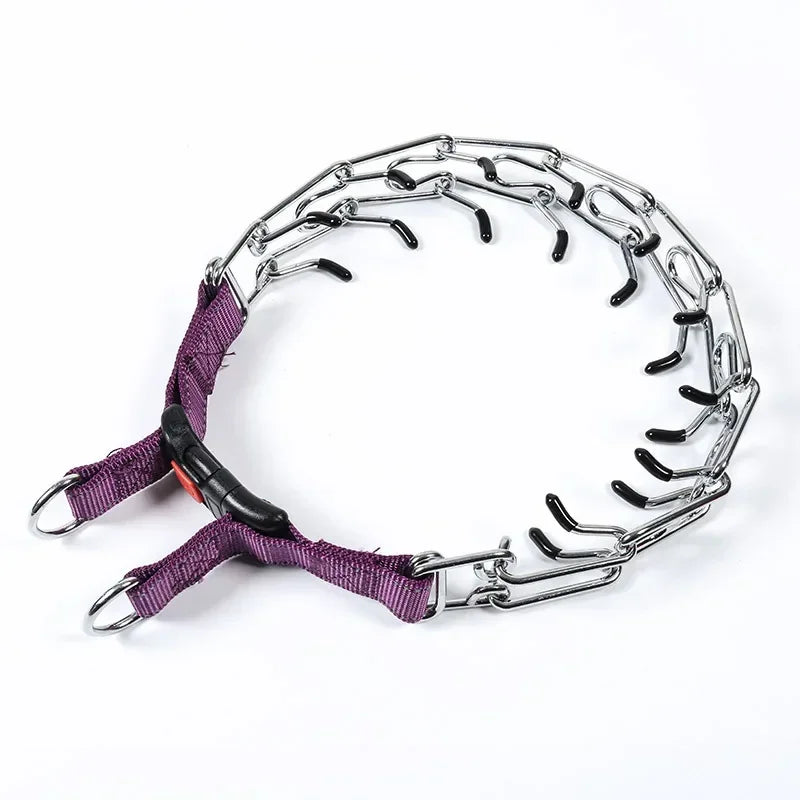 Adjustable Pet Dog Training Collar Metal Prong Collars Stainless Steel Spike Necklace with Quick Release Buckle Dogs Accessories