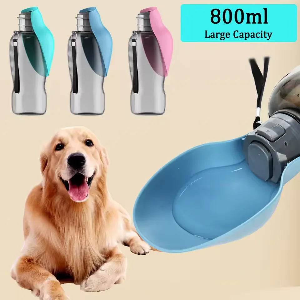 800ml large capacity dog outdoor pet water cup portable accompanying cup folding flip water feeder outdoor water bottle supplies