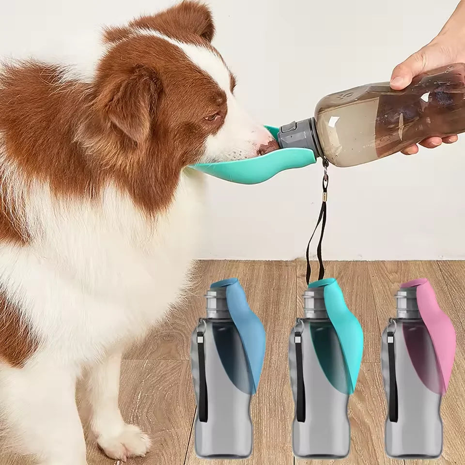 800ml large capacity dog outdoor pet water cup portable accompanying cup folding flip water feeder outdoor water bottle supplies