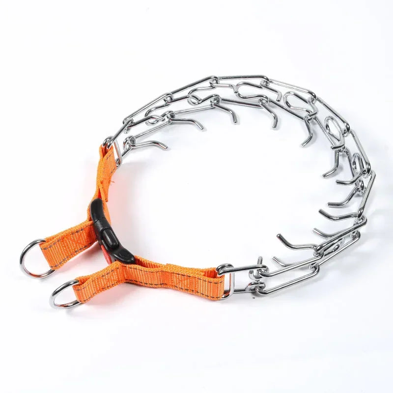 Adjustable Pet Dog Training Collar Metal Prong Collars Stainless Steel Spike Necklace with Quick Release Buckle Dogs Accessories